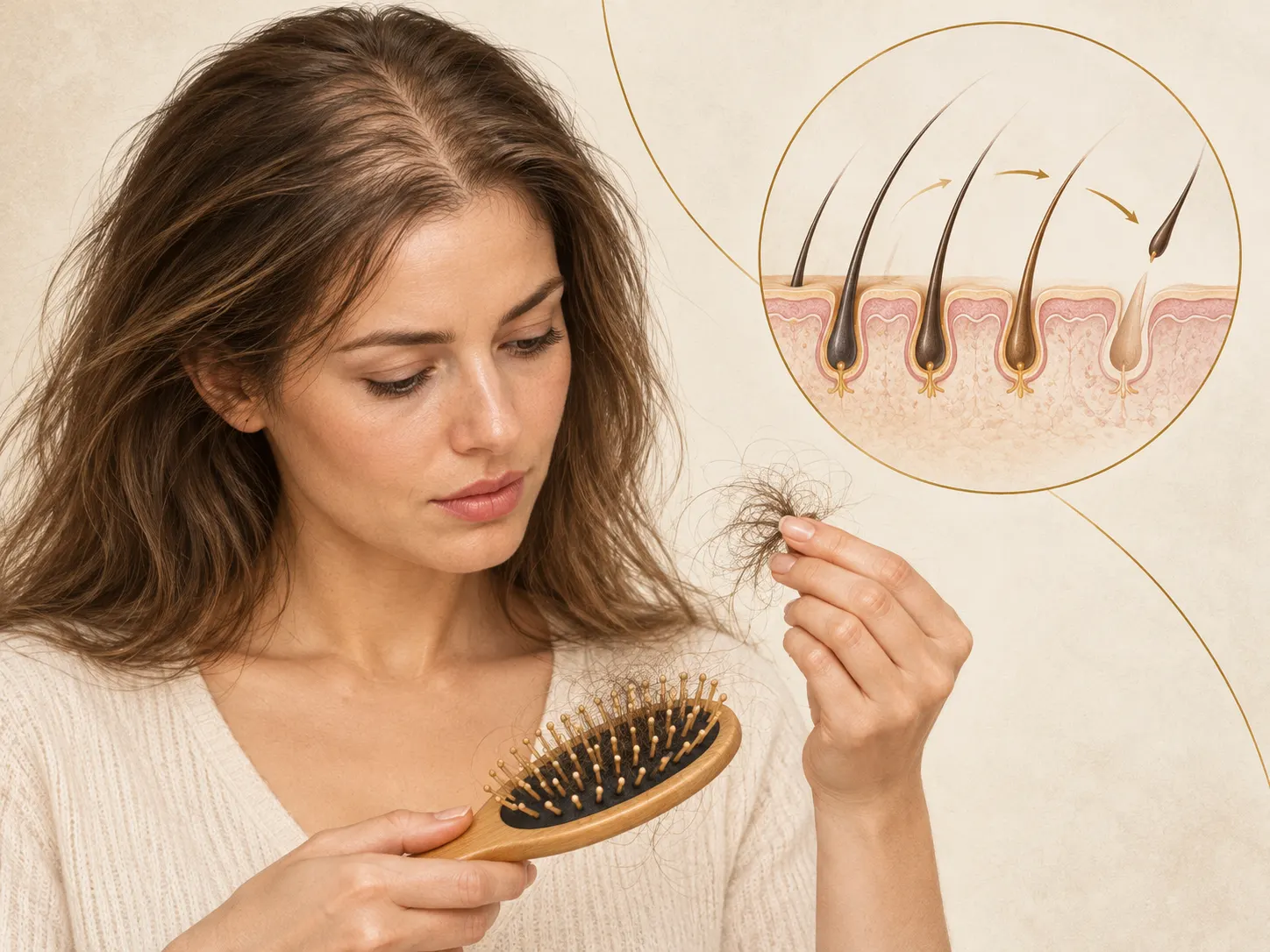 Illustration of the telogen shedding cycle